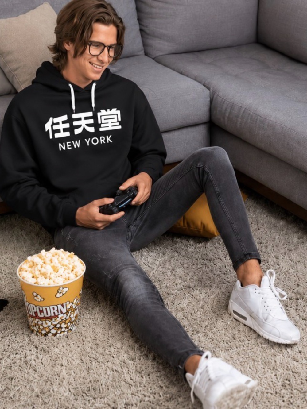 Nintendo New York Kanji Hoodie S Gamer Streetwear Mario Bros
